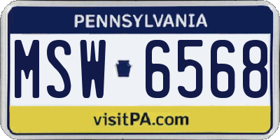 PA license plate MSW6568