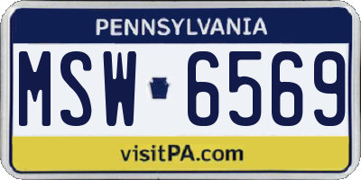 PA license plate MSW6569