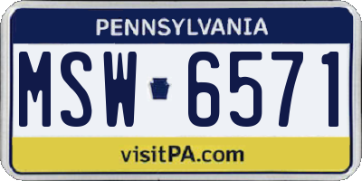 PA license plate MSW6571