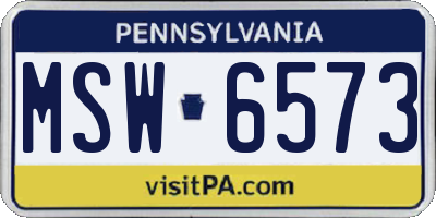 PA license plate MSW6573
