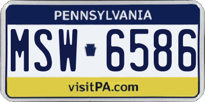 PA license plate MSW6586