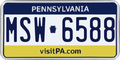 PA license plate MSW6588