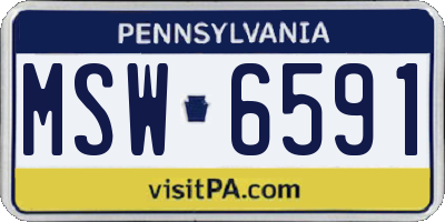 PA license plate MSW6591