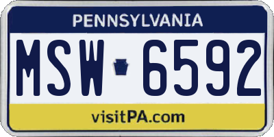 PA license plate MSW6592