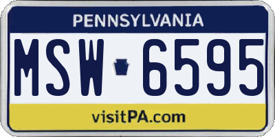 PA license plate MSW6595