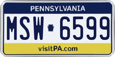 PA license plate MSW6599