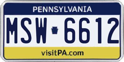 PA license plate MSW6612