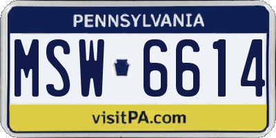 PA license plate MSW6614