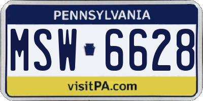 PA license plate MSW6628