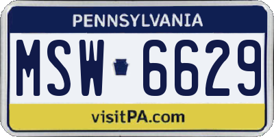 PA license plate MSW6629