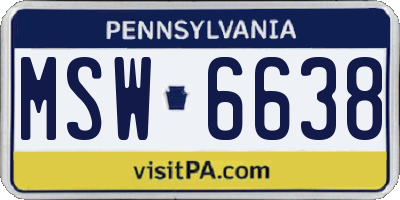 PA license plate MSW6638