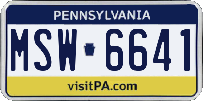 PA license plate MSW6641