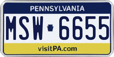 PA license plate MSW6655