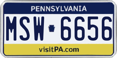 PA license plate MSW6656