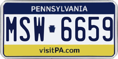 PA license plate MSW6659