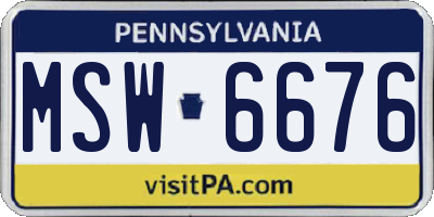 PA license plate MSW6676
