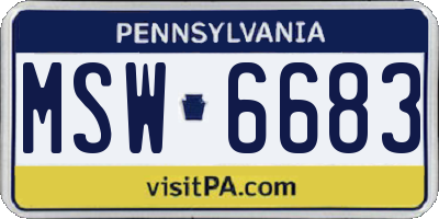 PA license plate MSW6683