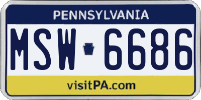 PA license plate MSW6686