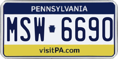PA license plate MSW6690