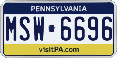 PA license plate MSW6696