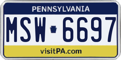 PA license plate MSW6697
