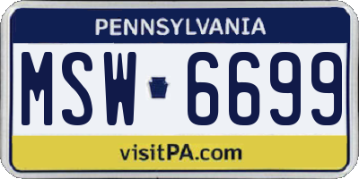 PA license plate MSW6699
