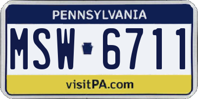 PA license plate MSW6711