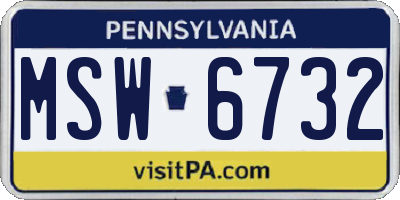 PA license plate MSW6732