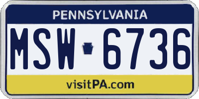 PA license plate MSW6736