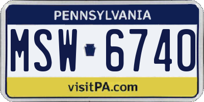 PA license plate MSW6740