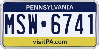 PA license plate MSW6741