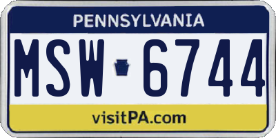 PA license plate MSW6744