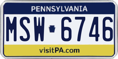 PA license plate MSW6746