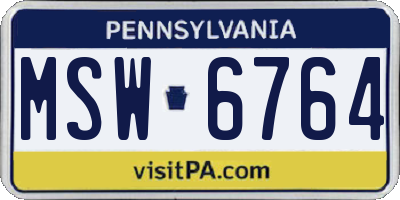 PA license plate MSW6764