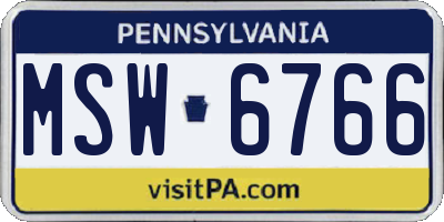 PA license plate MSW6766