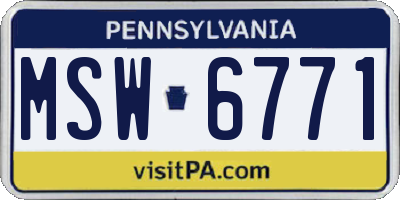 PA license plate MSW6771