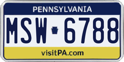 PA license plate MSW6788
