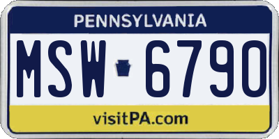 PA license plate MSW6790