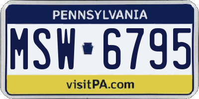 PA license plate MSW6795