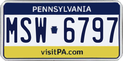 PA license plate MSW6797