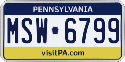 PA license plate MSW6799