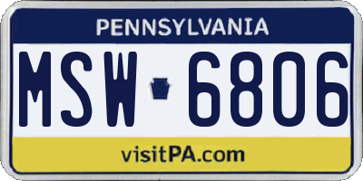 PA license plate MSW6806