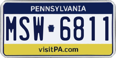 PA license plate MSW6811