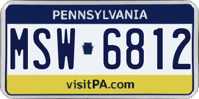 PA license plate MSW6812
