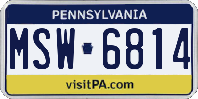 PA license plate MSW6814