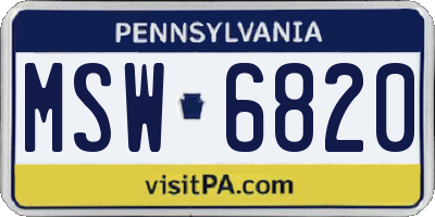 PA license plate MSW6820