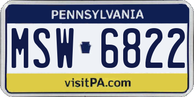 PA license plate MSW6822