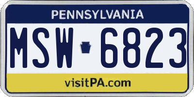 PA license plate MSW6823