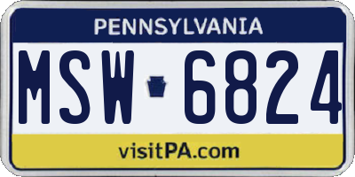 PA license plate MSW6824