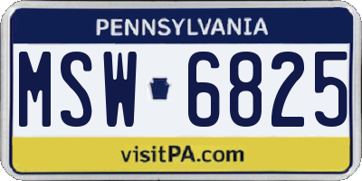 PA license plate MSW6825